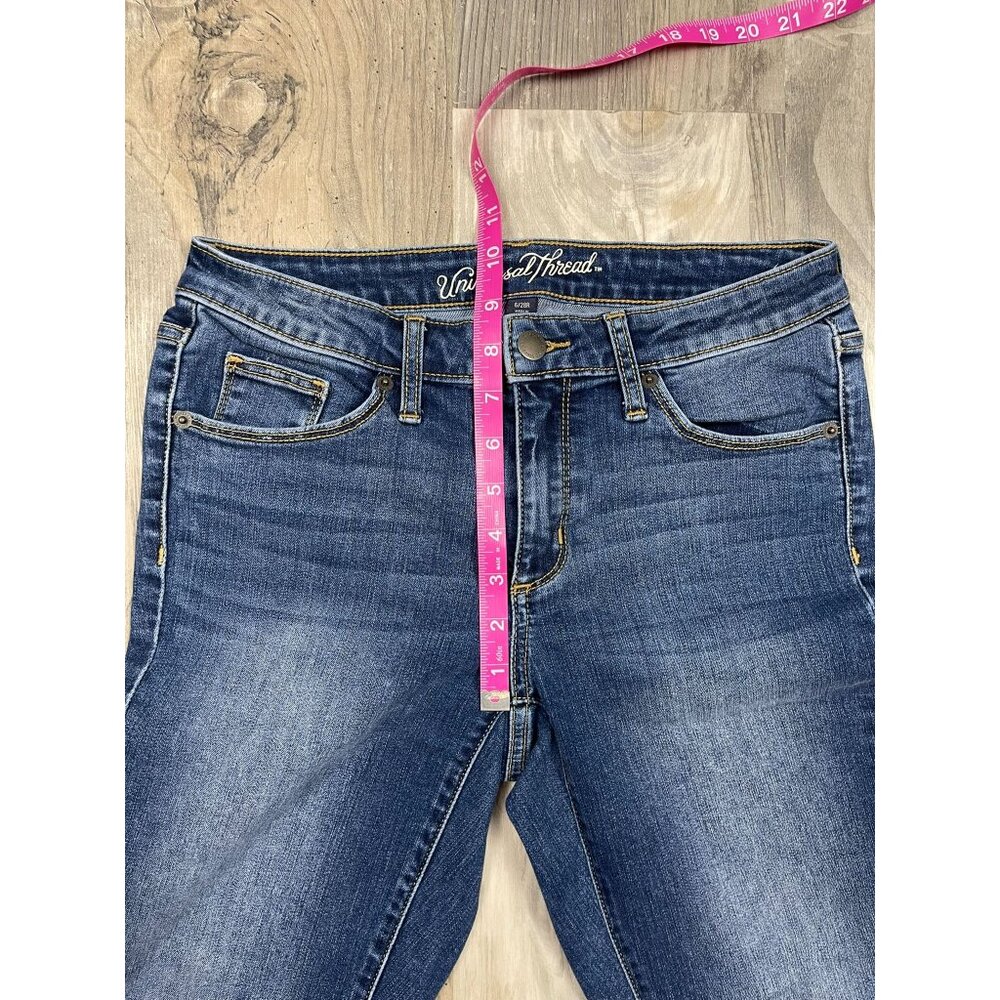 Universal Thread Mid Rise Skinny Jeans 6 28R Blue Denim 30" Inseam - Picture 7 of 8